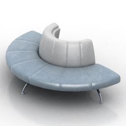 Public Stace Curved Bench Sofa 3d-modell