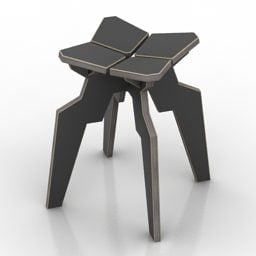 Low Stool Chair Steel Material 3d model