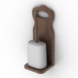 Wood Paper Holder Sanitary 3d model