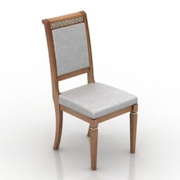 Single Dining Chair Wood Frame 3d model