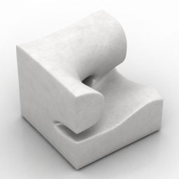 Mô hình 3d điêu khắc ghế góc hiện đại
