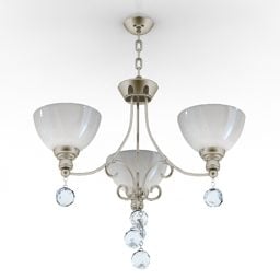 Antique Luster Ceiling Lamp Three Shade 3d model