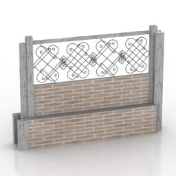 Brick With Rail Fence 3d model