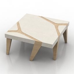 현대 목재 테이블 강철 프레임 3d 모델