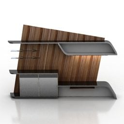 Art Curved Rack Shelf 3d model