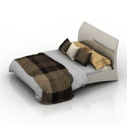 双人床床垫枕头3d模型