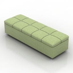 Grön klädsel soffa bänk 3d-modell