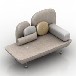 Model 3D poczekalni z sofą