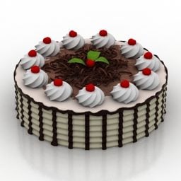 Bolo de Aniversário Modelo 3D de Chocolate