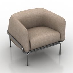 Smooth Leather Armchair 3d model