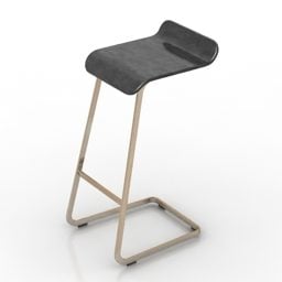 Deri Siyah Döner Masa Sandalyesi 3d model