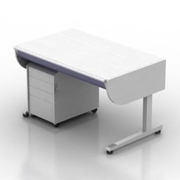 L-förmiger Büroarbeitstisch mit Stauraum 3D-Modell
