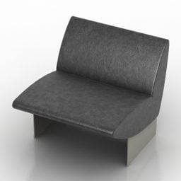 3д модель дивана-скамьи из черной ткани