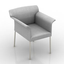 단일 안락 의자 강철 다리 3d 모델