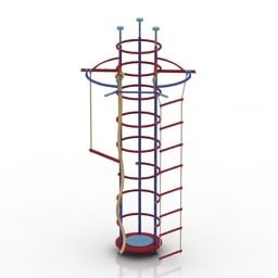 Model 3D placu zabaw schodów
