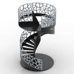 Model 3D spiralnych schodów stylisty