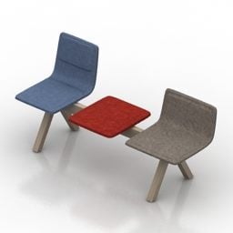 Set di panche e sedie modello 3d