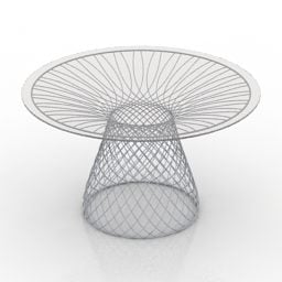 نموذج طاولة سلكية مستديرة ثلاثية الأبعاد
