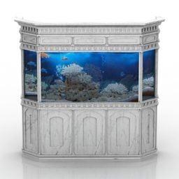 大きな水族館の装飾3Dモデル