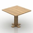 Wood Square Table One Leg