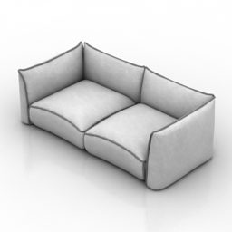 Elegante sofá de dos plazas tapizado modelo 3d