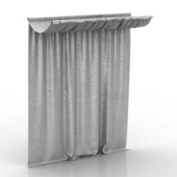 Grey Curtain With Top 3d model