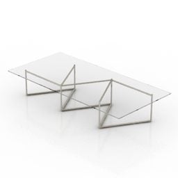 3D model dřevěného půlkulatého stolu