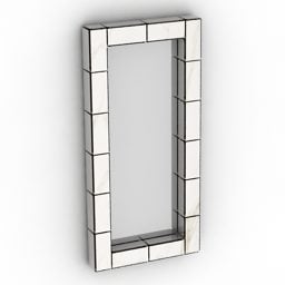 Marco decorativo de espejo rectangular modelo 3d