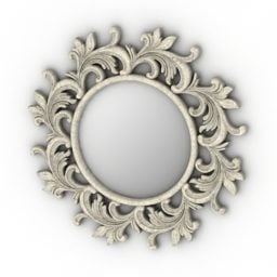Kruhové zrcadlo dekorativní rám 3D model