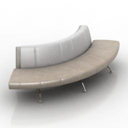 Panca per divano d'attesa a forma curva modello 3d
