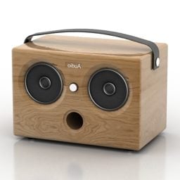 3D-Modell eines Holzbox-Audiolautsprechers