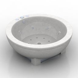 نموذج حوض الاستحمام الدائري ثلاثي الأبعاد