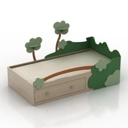 مدل سه بعدی تخت کودک