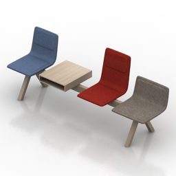 Benk Chair Block 3d modell