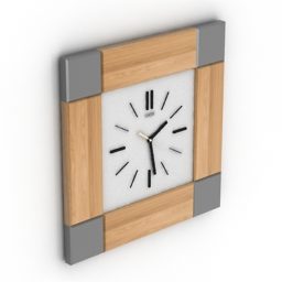 Square Wall Clock Seiko 3d model