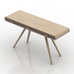 Rectangular Table Slim Drawer 3d model