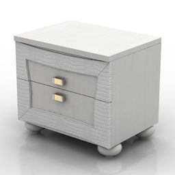 欧洲床头柜白漆3d模型