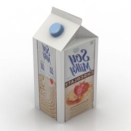 Modello 3d della scatola del latte