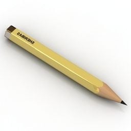 مداد مدرسه ای زرد مدل سه بعدی