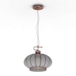 Couple Of Modern Pendant Lamps Hanging From Ceiling 3d model