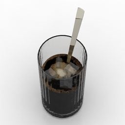 Koffiekopje met chocoladetaart 3D-model