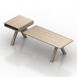 Modernism Bench With Stool 3d model