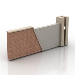 Modello 3d di recinzione in mattoni di cemento