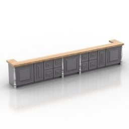 Long Bar Reception Table 3d model