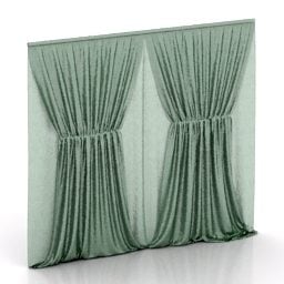 Gordijn Groen Textiel 3D-model
