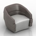 Curved Back Fabric Armchair
