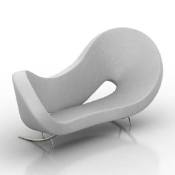 Kaareva muotoinen sohva Nykyaikainen 3D-malli