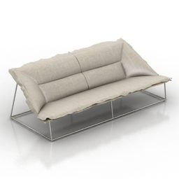 三座沙发灰色布艺3d模型