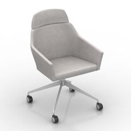Simple Wheels Armchair Office Furniture 3d model
