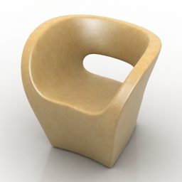 Simple Wheels Chair דגם תלת מימד שחור עור